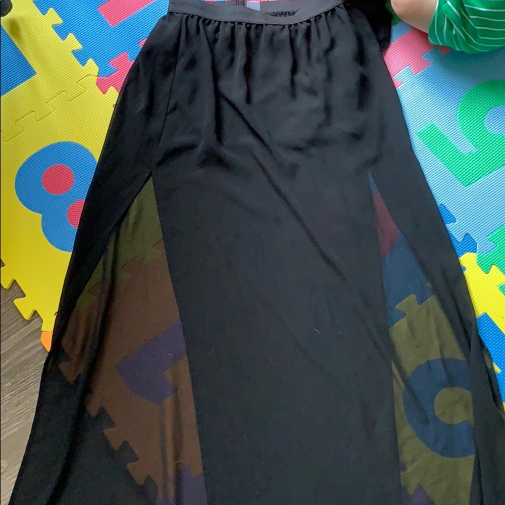 long black skirt with a slit